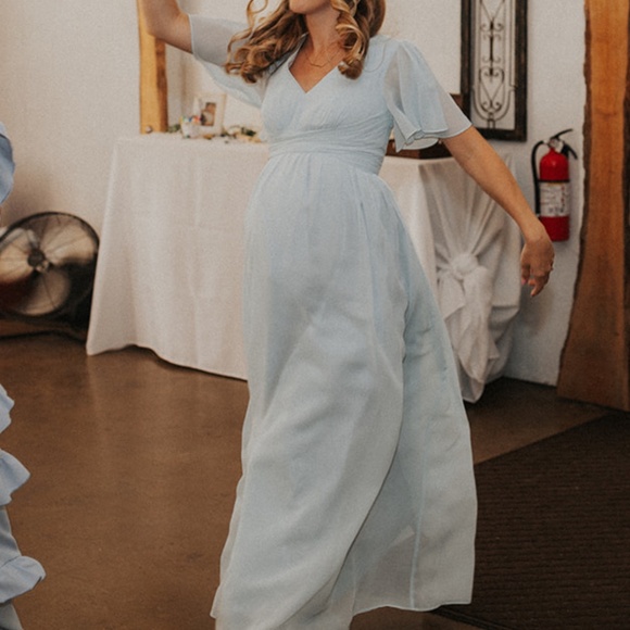 Light Blue Bridesmaid Dress (Bump-friendly) - Picture 5 of 7